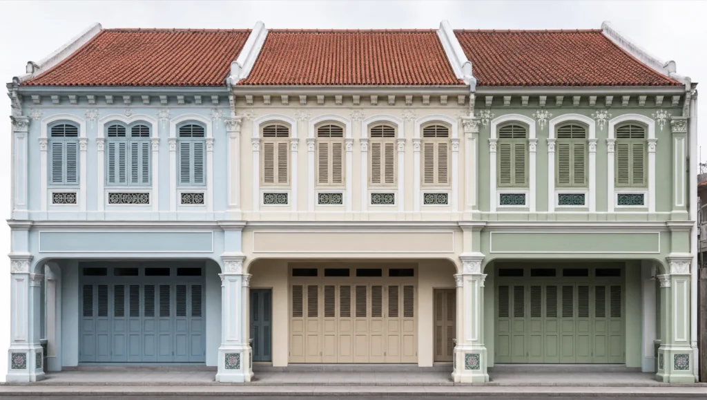 Conservation shophouse frontage — illustrative example